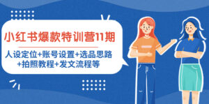 (4315期)小红书爆款特训营11期:人设定位+账号设置+选品思路+拍照教程+发文流程等-创客云联盟