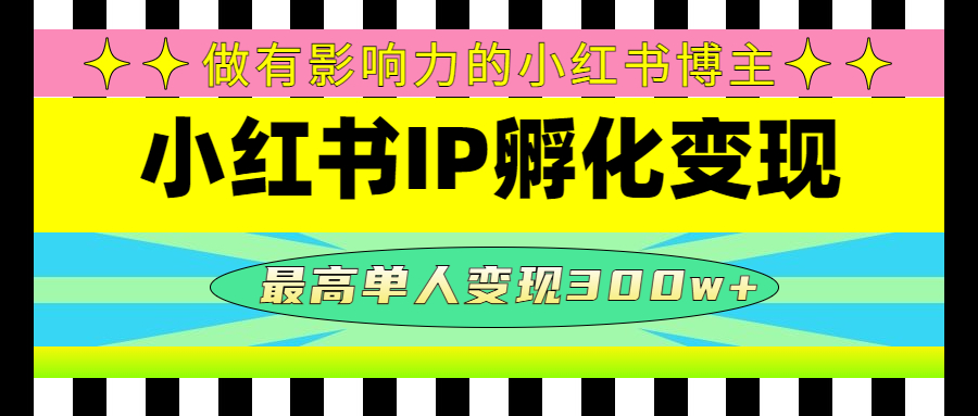 （4612期）某收费培训-小红书IP孵化变现：做有影响力的小红书博主，最高单人变现300w+-创客云联盟