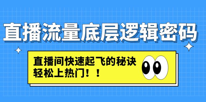 （4756期）直播流量底层逻辑密码：直播间快速起飞的秘诀，轻松上热门-创客云联盟