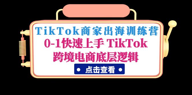 （4795期）TikTok商家出海训练营：0-1快速上手 TikTok跨境电商底层逻辑(无中创水印)-创客云联盟
