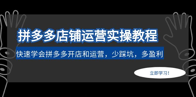 （4883期）拼多多店铺运营实操教程：快速学会拼多多开店和运营，少踩坑，多盈利-创客云联盟