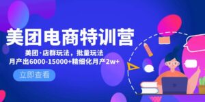 (4921期)美团电商特训营:美团·店群玩法,无脑铺货月产出6000-15000+精细化月产2w+-创客云联盟
