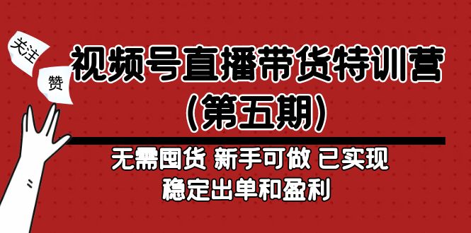 （4945期）视频号直播带货特训营（第五期）无需囤货 新手可做 已实现稳定出单和盈利-创客云联盟