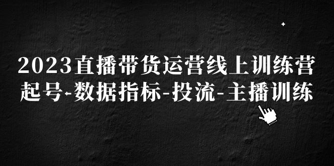 （5122期）2023直播带货运营线上训练营，起号-数据指标-投流-主播训练-创客云联盟