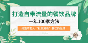 (5139期)打造自带流量的餐饮品牌:一年100家方法 打造年轻人“社交属性”餐饮的品牌-创客云联盟