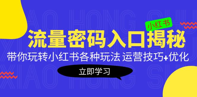 （5179期）小红书流量密码入口揭秘：带你玩转小红书各种玩法 运营技巧+优化！-创客云联盟
