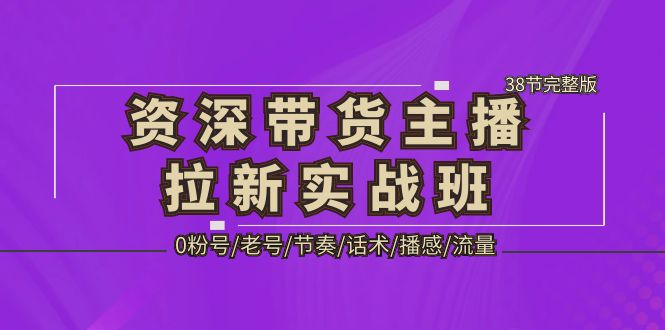 （5191期）资深·带货主播拉新实战班，0粉号/老号/节奏/话术/播感/流量-38节完整版-创客云联盟