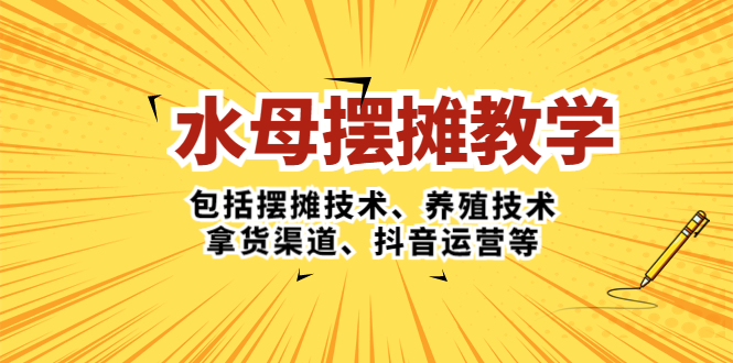 （5197期）水母·摆摊教学，包括摆摊技术、养殖技术、拿货渠道、抖音运营等-创客云联盟