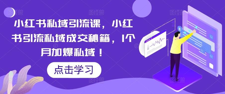 （5352期）小红书私域引流课，小红书引流私域成交秘籍，1个月加爆私域！-创客云联盟