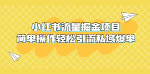（5451期）外面收费398小红书流量掘金项目，简单操作轻松引流私域爆单-创客云联盟