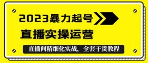 （5475期）2023暴力起号+直播实操运营，全套直播间精细化实战，全套干货教程！-创客云联盟