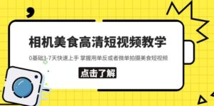(5740期)相机美食高清短视频教学 0基础3-7天快速上手 掌握用单反或者微单拍摄美食-创客云联盟