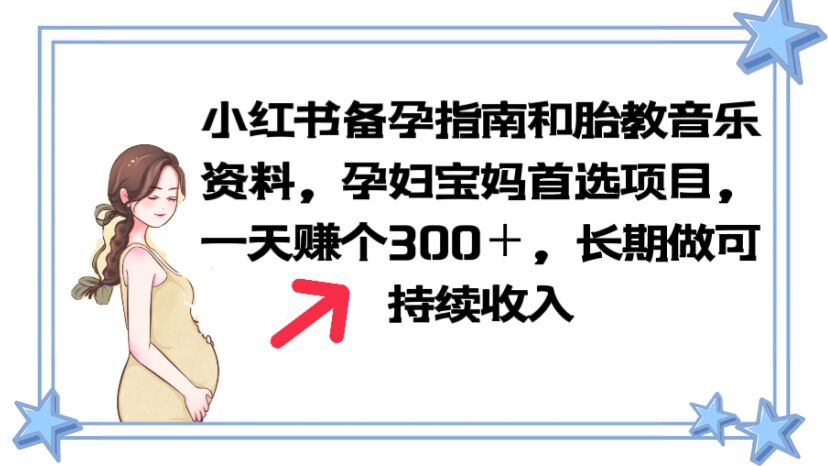 （6114期）小红书备孕指南和胎教音乐资料 孕妇宝妈首选项目 一天赚个300＋长期可做-创客云联盟