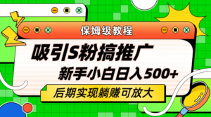 (6168期)轻松引流老S批 不怕S粉一毛不拔 保姆级教程 小白照样日入500+-创客云联盟