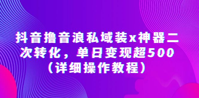 （6186期）抖音撸音浪私域装x神器二次转化，单日变现超500（详细操作教程）-创客云联盟
