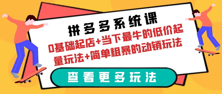 （6217期）拼多多系统课：0基础起店+当下最牛的低价起量玩法+简单粗暴的动销玩法-创客云联盟