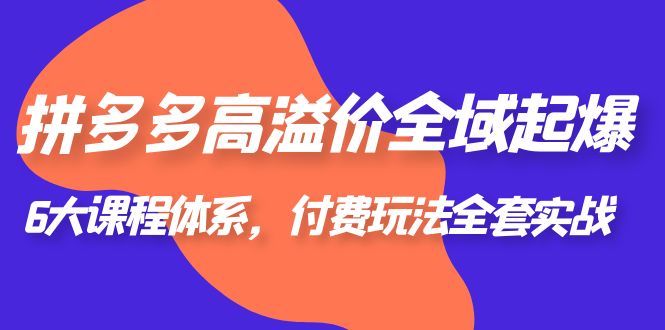 （6297期）拼多多-高溢价 全域 起爆，6大课程体系，付费玩法全套实战！-创客云联盟