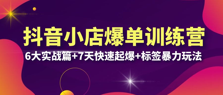 （6348期）抖音小店爆单训练营VIP线下课：6大实战篇+7天快速起爆+标签暴力玩法(32节)-创客云联盟