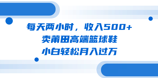 （6437期）每天两小时，收入500+，卖莆田高端篮球鞋，小白轻松月入过万（教程+素材）-创客云联盟