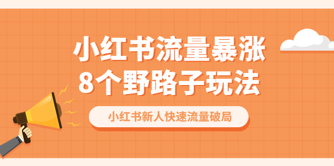 （6476期）小红书流量-暴涨8个野路子玩法：小红书新人快速流量破局（8节课）-创客云联盟