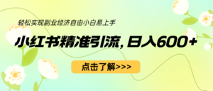 (6515期)小红书精准引流,小白日入600+,轻松实现副业经济自由(教程+1153G资源)-创客云联盟