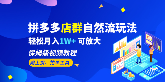 （6545期）拼多多店群自然流玩法，轻松月入1W+ 保姆级视频教程（附上货、拍单工具）-创客云联盟