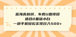 (6600期)蓝海高利润,车载U盘项目,适合0基础小白,一部手机轻松实现日入500+-创客云联盟