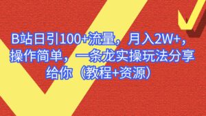 （6616期）B站日引100+流量，月入2W+，操作简单，一条龙实操玩法（教程+..-创客云联盟