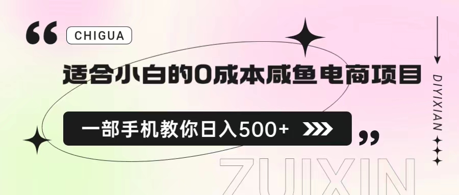 （6652期）适合小白的0成本咸鱼电商项目，一部手机，教你如何日入500+的保姆级教程-创客云联盟