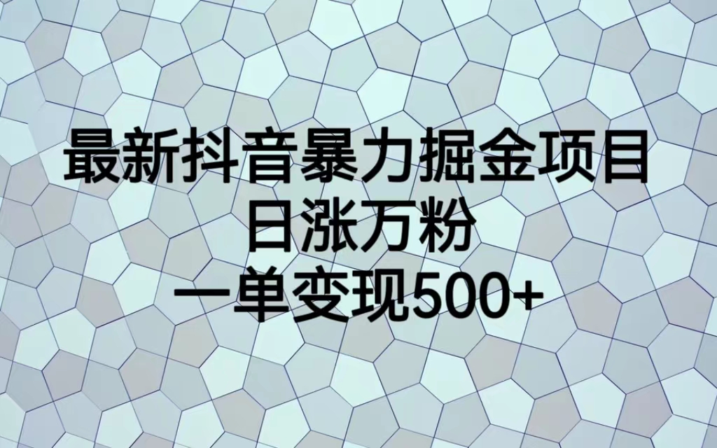 （6642期）最新抖音暴力掘金项目，日涨万粉，一单变现500+-创客云联盟