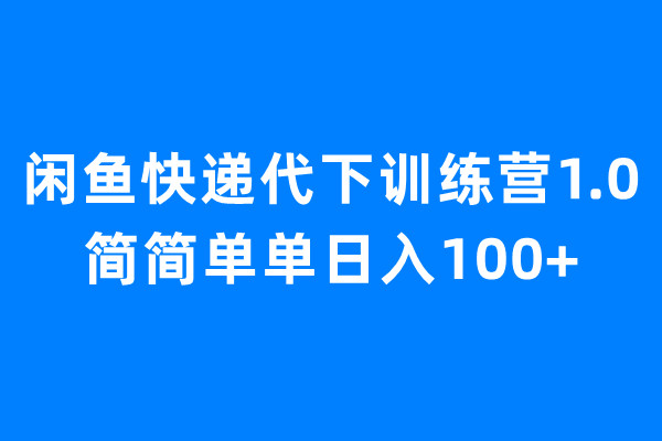 （6653期）闲鱼快递代下训练营1.0，简简单单日入100+-创客云联盟