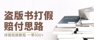 (6689期)最新盗版书赔付打假项目,一单利润500+【详细玩法视频教程】-创客云联盟