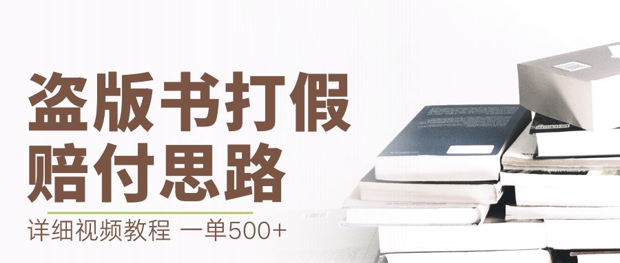 （6689期）最新盗版书赔付打假项目，一单利润500+【详细玩法视频教程】-创客云联盟