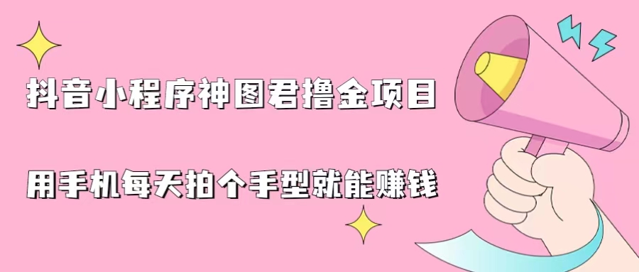（6733期）抖音小程序神图君撸金项目，用手机每天拍个手型挂载一下小程序就能赚钱-创客云联盟