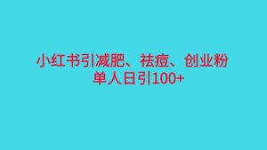 （6799期）小红书精准引流，减肥、祛痘、创业粉单人日引100+（附软件）-创客云联盟