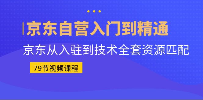（6901期）京东自营入门到精通：京东从入驻到技术全套资源匹配（79节课）-创客云联盟