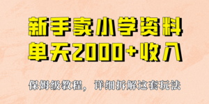 (6909期)我如何通过卖小学资料,实现单天2000+,实操项目,保姆级教程+资料+工具-创客云联盟