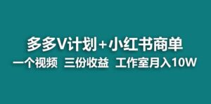 （6999期）【蓝海项目】多多v计划+小红书商单 一个视频三份收益 工作室月入10w-创客云联盟