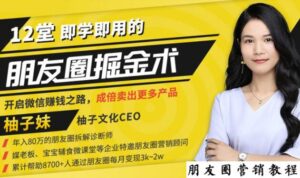 【营销必学】12堂学之即用的朋友圈掘金术:开启你的副业赚钱之路-创客云联盟