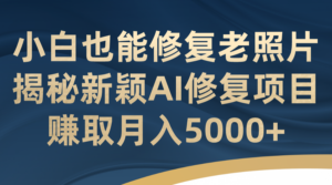 （7072期）小白也能修复老照片！揭秘新颖AI修复项目，赚取月入5000+-创客云联盟