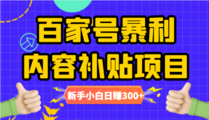 百家号暴利内容补贴项目，图文10元一条，视频30一条，新手小白日赚300+-创客云联盟