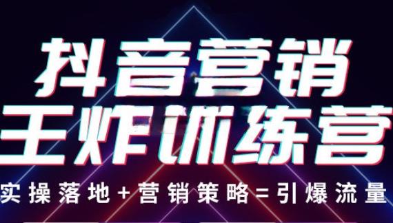 抖音营销王炸训练营，实操落地+营销策略=引爆流量（价值8960元）-创客云联盟