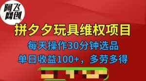 [其他课程]拼多多3C玩具维权项目，一天操作半小时，稳定收入100+（仅揭秘）-创客云联盟