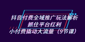 （7160期）抖音付费全域推广玩法解析：抓住平台红利，小付费撬动大流量（9节课）-创客云联盟