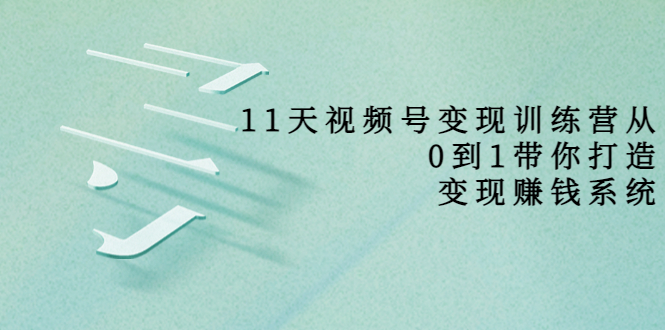 11天视频号变现训练营，从0到1打造变现赚钱系统（价值398元）-创客云联盟