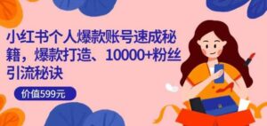 小红书个人爆款账号速成秘籍，爆款打造、10000+粉丝引流秘诀-创客云联盟