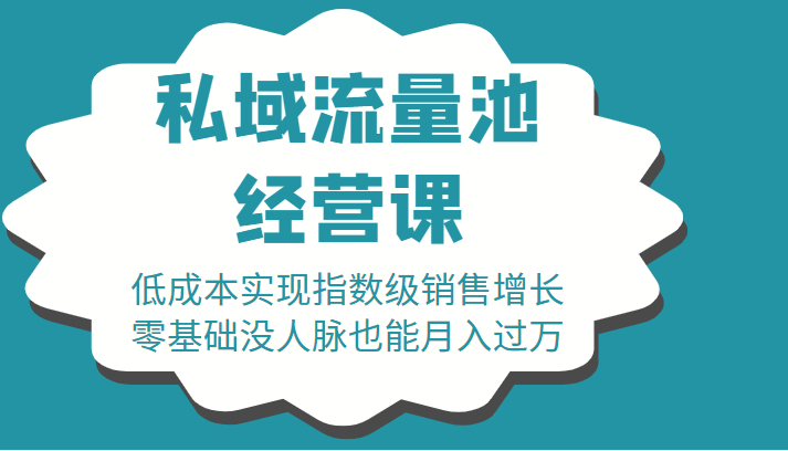 16堂私域流量池经营课：低成本实现指数级销售增长，零基础没人脉也能月入过万-创客云联盟