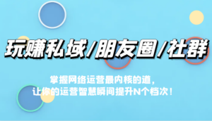 玩赚私域/朋友圈/社群,掌握网络运营最内核的道,让你的运营智慧瞬间提升N个档-创客云联盟