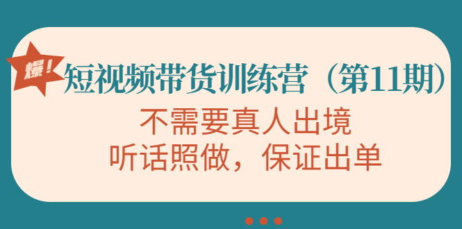 视频带货训练营，不需要真人出境，听话照做，保证出单（第11期）-创客云联盟
