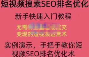宋老师·短视频搜索SEO优化，教你10分钟创作一个短视频，三天排名上第一-创客云联盟